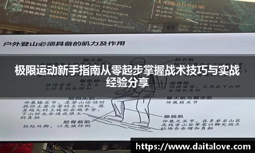极限运动新手指南从零起步掌握战术技巧与实战经验分享