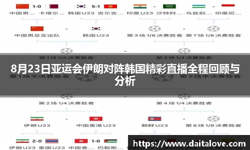 8月23日亚运会伊朗对阵韩国精彩直播全程回顾与分析